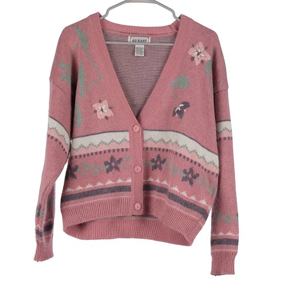 62 EAST Sweaters - Vintage 62 East Pink Cottagecore Cardigan Sweater